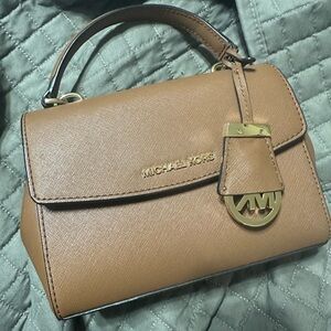 Michael Kors Brown Satchel with Gold Accents